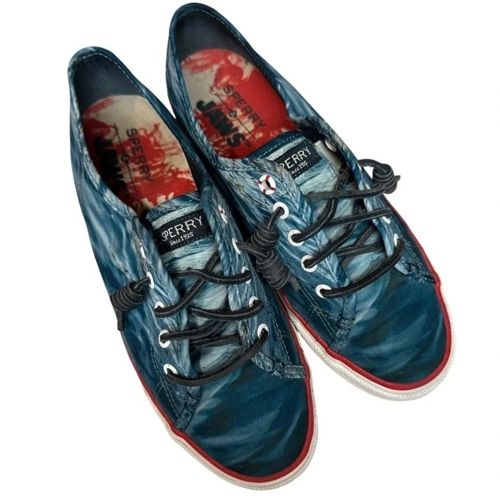 Sperry x Jaws Movie Universal ‎ Slip On Boat Shoes Sneaker Shark Ocean Size 7M